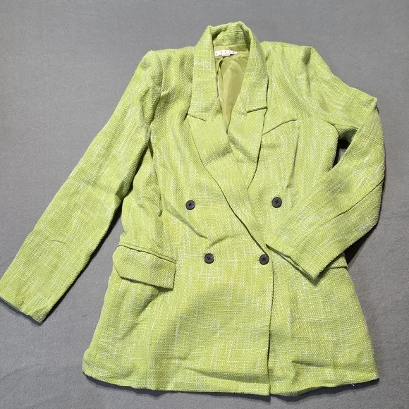 HYFVE Green Double-Breasted Blazer New In Poly Bag Large PTP 20 - Picture 2 of 5
